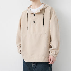 Sudadera con capucha de pana personalizada para hombre, chaqueta con capucha de hip hop, sudaderas con capucha de gran tamaño y bolsillo supergrande - Product Image 3