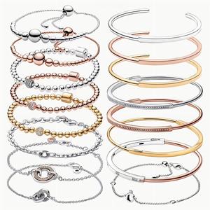 Joyería para Mujer, Pulsera Original, Regalo <span class=keywords><strong>de</strong></span> Cumpleaños, 100% Plata <span class=keywords><strong>de</strong></span> Ley S925, Alta Calidad, Brazalete Clásico Dora, Obtén el Catálogo - Product Image 2