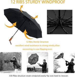 Popular Rainy <strong>Season</strong> Products Fully Automatic Reverse Folding Umbrella With Wind Paraguas <strong>3</strong> Folding Wooden Umbrella for the Rain - Product Image 3