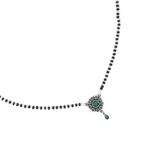 Collar de Aventurina de plata de ley 925, cadena de cuentas negras, colgante de diseño de flores preciosas, collares colgantes de moda tradicional - Product Image 2