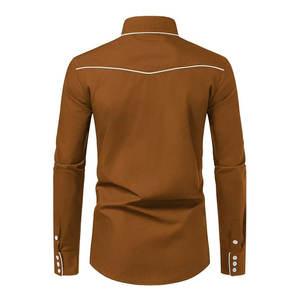 High Street Factory Supply Camisas bordadas Streetwear Cómodo Color sólido Oem Diseño Camisas bordadas para adultos - Product Image 3