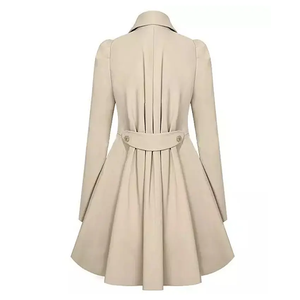 2025 Style coréen femmes Trench manteau élégant mi-long pardessus avec manches longues bouton printemps automne décontracté mode cuir - Product Image 5