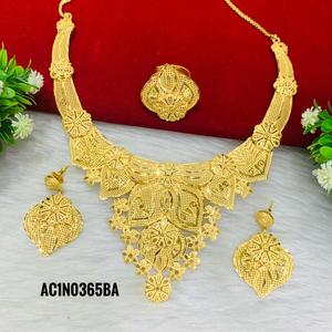 ชุดสร้อยคอโซ่ชุบทอง18K สไตล์ล่าสุดสำหรับผู้หญิงเครื่องประดับดีไซน์ดอกไม้ที่ทันสมัย - Product Image 4