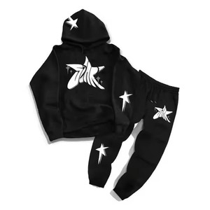 New Trendy Regular Fit Women's Winter 100% Cotton Hooded Tracksuit Set Zipper Hoodie Pant Two Piece Set - Product Image 1