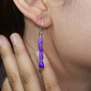 GOODSTONE JEWELS Pendientes Colgantes de Plata de Ley 925 con Ópalo Lavanda, Piedra de Nacimiento, Regalo de Moda para Aniversario de Boda o Fiesta para Mujer 2 - Product Image 2