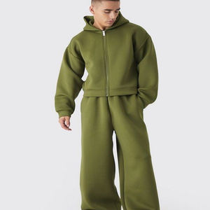 Chándal de lana de invierno para hombre con logotipo personalizado, venta al por mayor de EE. UU., pedidos a granel, conjunto de chándal cálido a la moda para hombre, chándales de lana personalizados - Product Image 2