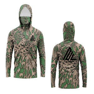 Men's Women's Long Sleeve Quick-Dry 100% Polyester <b>Fishing</b> Sun Shirt Hood UV Protection 50+ SPF Sublimation Logo Printing Plus - Product Image 1