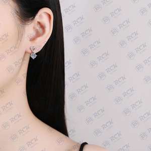 1.90 tcw รอบตัด moissanite ต่างหูสำหรับผู้หญิงเพชร studs เครื่องประดับของขวัญครบรอบเครื่องประดับสำหรับเธอ - Product Image 3