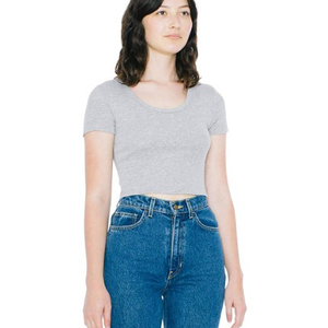 Hauts courts pour femmes T-shirts respirants d'été personnalisés en coton de couleur personnalisée avec haut court de conception OEM - Product Image 4