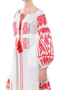 ชุดเดรสปักลายแขนยาวสไตล์ยูเครน,ชุดกระโปรงยาวปักลายแขนยาวแบบลำลอง - Product Image 1