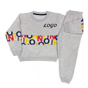 2025 nouveau design sweat jogger ensembles pour enfants personnalisé 100% coton couleur unie enfant en bas âge sweat survêtement - Product Image 6