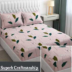 ชุดผ้าปูที่นอน3ชิ้นผ้าคอตตอน100% คุณภาพสูงพิมพ์ลายดอกไม้สีทึบสไตล์คลาสสิก200TC ออร์แกนิคสวมใส่สบายเหมาะกับการให้เป็นของขวัญ - Product Image 4