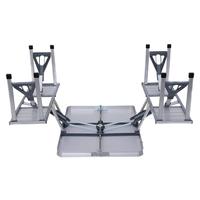 Table de pique-nique pliante avec trou pour parapluie, table d'extérieur portable avec banc, patio et porche, valise en aluminium