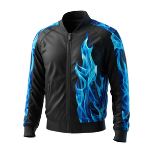 Custom Wholesale Digital Printing New Design Thick Polyester Casual Streetwear <b>Zip</b>-<b>Up</b> Outerwear Jacket Waterproof Breathable - Product Image 1