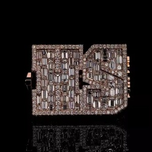 แหวนเพชรมอิสซาไนท์สุดสวย D VVS เครื่องทดสอบเพชรแบบติดปุ่มแหวนสไตล์เสือ - Product Image 1