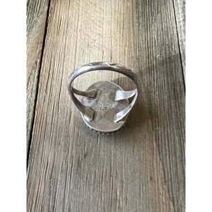 Kingman <b>Turquoise</b> Sterling Silver <b>Ring</b> Size 8.25-Navajo Handcrafted Statement Jewelry - Product Image 5