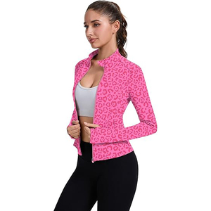 Soft Stretchy <b>Jacket</b> Women Full Zip <b>Yoga</b> Top Lightweight Athletic Wear Comfort Nylon Spandex Blend Training - Product Image 2