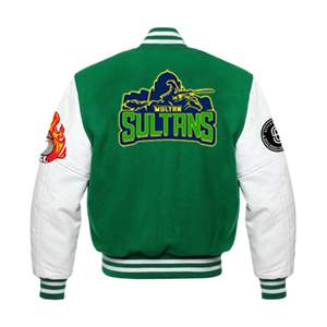 ผู้ผลิตเสื้อแจ็คเก็ตหนังสีเขียวขาวสำหรับผู้ชาย แบบหนา ทรงโอเวอร์ไซส์ สไตล์ฮู้ดดี้สีซีด ประเทศปากีสถาน ปี 2025 - Product Image 3