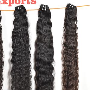 Raw Indian Virgin Vendor <b>One</b> Donor Unprocessed Cuticle Aligned Natural Bundles Wavy Temple Human <b>Hair</b> <b>Extensions</b> - Product Image 2