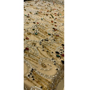 Wholesale Supply Luxury <b>Beaded</b> <b>Fabric</b> for Evening Dress Dubai Style Embroidered Mesh with Sequins Available for Wholesale Price - Product Image 5