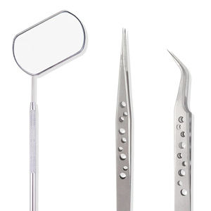 Poignée professionnelle de miroir d'extension de cils et pince à épiler en acier inoxydable de couleur unie grande quantité nouveau Design - Product Image 6