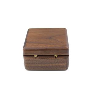 Mini boîte à bijoux de voyage décorative en velours personnalisée Boîte à bijoux de rangement en bois marron pour bagues et boucles d'oreilles BY HF CRAFTS - Product Image 4