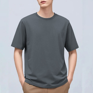 Custom Pure Cotton Short Sleeved T-shirt Men's Round Neck Top Clothes All Cotton Half Sleeved T-shirt for men - Product Image 3