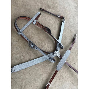 Fancy Horse Western Headstall & Breast Collar Set Cuero Ligero Personalizado Con cuentas Diseño de temporada Equipo de equitación - Product Image 6