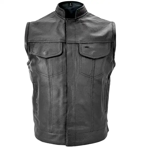 Ladies Motorcycle Leather VEST Side Laces Waistcoat
