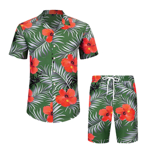 Costume de plage imprimé pour hommes d'été d'article unique personnalisé Ensemble pour hommes Chemise imprimée ample Hawaii - Product Image 3
