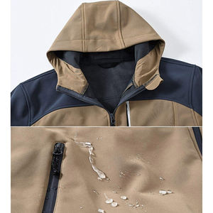 Service OEM Vente en gros Veste Softshell confortable Coupe-vent Respirante Veste Softshell en crochet Vente en gros pour hommes Personnalisée - Product Image 3