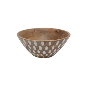 Diseño impreso de madera de forma redonda frutero acabado Natural para mesa Hogar y hoteles comida y aperitivos cuencos para servir hechos a mano - Product Image 6