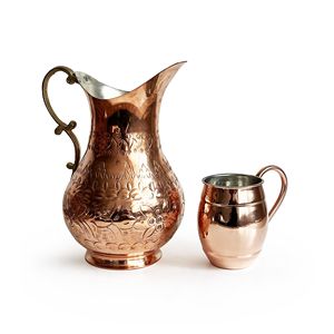 Tasse en cuivre turc Grande tasse en verre martelé Ayran Design authentique Couleur cuivre 500 ml / 16.9 oz Design authentique fait à la main - Product Image 5