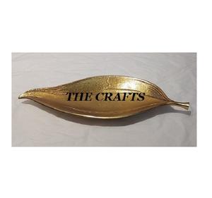 Plateau de service à feuilles en aluminium couleur or taille et forme personnalisées plateau décoratif à feuilles à vendre - Product Image 2