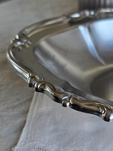 Centre de table classique en argent, bol en argent vintage, vaisselle en argent antique, plat décoratif en argent, vaisselle de luxe - Product Image 3