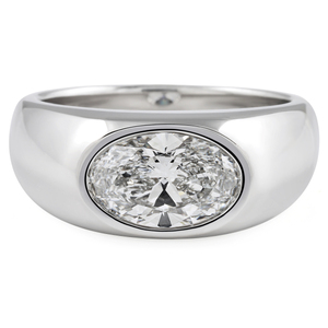 Oval Lab Diamond Bezel Set Signet <b>Ring</b> Premium Jewelry <b>for</b> <b>Men</b> and Women - Product Image 1