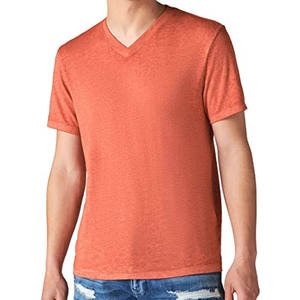 Camiseta de nuevo diseño Diseños personalizados Cuello en V Camiseta de la mejor calidad para hombres CVC Heather Cuello en V Camiseta de secado rápido para hombres - Product Image 2