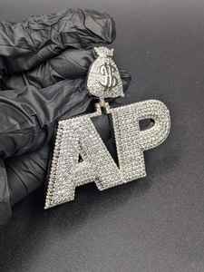 Colgante de Letra Personalizado de Moissanita AP con Colgante de Bolsa de Dinero, Diamante de Corte Redondo Estilo Hip Hop, Plata 925, Joyería Fina, Colgantes y Dijes - Product Image 4
