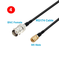 Câble Pigtail de Test pour Capteur d'Accélération Vibratoire BNC Mâle vers M5 Microdot Compatible Mâle 10-32 UNF RG174