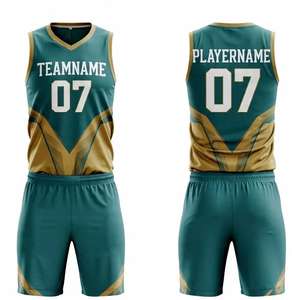 Conjunto de Uniforme de Baloncesto Profesional Personalizado al por Mayor para Hombre, Camiseta sin Mangas y Pantalones Cortos, Conjunto de Uniforme de Baloncesto Reversible por Sublimación - Product Image 3