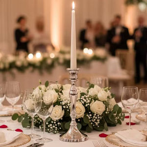 Candelabro de Hierro de 40 cm de Diámetro en Copa de Aluminio con Impresión Personalizable para Decoración del Hogar en Navidad, Pascua o Cumpleaños - Product Image 1