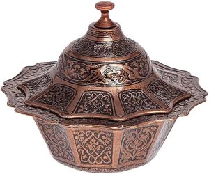 Azucarero decorativo de latón antiguo con tapa para el hogar y el restaurante Cuencos de diseño premium para postres Cuencos antiguos ocasionales - Product Image 6
