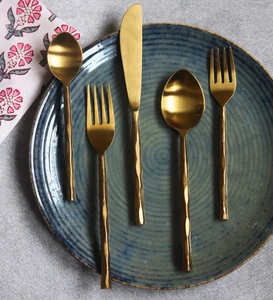 Unique Metal <b>Gold</b> Plated Flatware <b>Set</b> with Metal Handle Spoons Forks Knife Tableware Party Wedding Dinnerware <b>Cutlery</b> <b>Sets</b> - Product Image 3