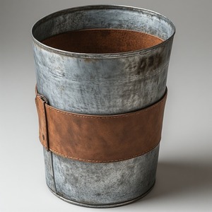 Maceta de cuero galvanizado de primera calidad con acabado de pátina negra mate, artesanía artesanal hecha a mano diseñada para decoración elegante - Product Image 5