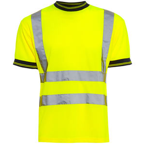 เสื้อยืดแขนสั้น Hi-VIS VIZ ทำจากโพลีเอสเตอร์มีสองสีตัดกันสไตล์ใหม่ - Product Image 5