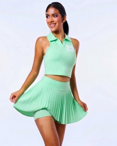 OEM Private Label Custom High Quality Women Tennis Uniform Dress <b>Skirt</b> Set Breathable Quick Dry 4 Way - Product Image 2