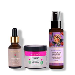 Kit de Cuidado de la Piel Kumkumadi Total Nourish and Glow, Crema Herbal para el Rostro, Ingredientes Veganos, Aceite de Oro, Alivio del Acné, Uso Doméstico OEM - Product Image 1