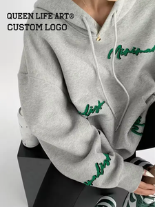 Sudadera con Capucha Extra Grande de Estilo Urbano Otoñal Personalizada, Fabricantes de Camisetas con Logotipo Frontal Estampado Digital de 430 g/m² - Product Image 4