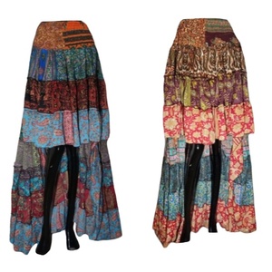 Gonna lunga di seta fatta a mano zingara indiana Boho Wrap Around Mandala Sarong Block Print Hippie saree gonna all'ingrosso