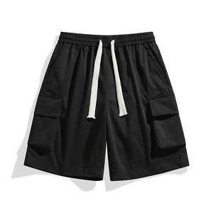 Ropa de calle americana para hombre, pantalones cortos de trabajo, nuevo verano, holgados, de gran tamaño, informales, con múltiples bolsillos, para exteriores, patrón ecológico - Product Image 1